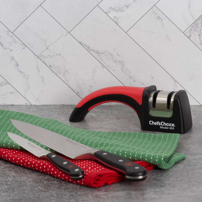 [Australia - AusPower] - Chef'sChoice 463 Pronto Hone for 15-Degree Serrated and Straight Knives Diamond Abrasives Fast Sharpening, 2-Stage, Black 