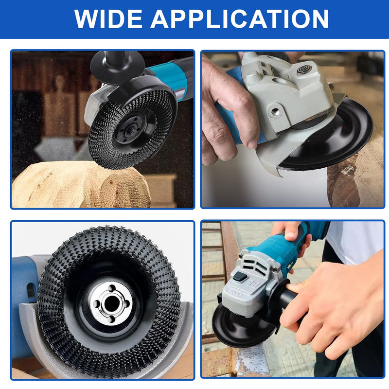 [Australia - AusPower] - WEDAMOO Wood Sanding Discs for Angle Grinder 125 mm, Root Miller, Tree Stump Mill, Wood Carving Disc Milling Disc with 16 mm Aperture Converter, Flex Rasp Disc for Polishing, Grinding, Carving B 1.0 