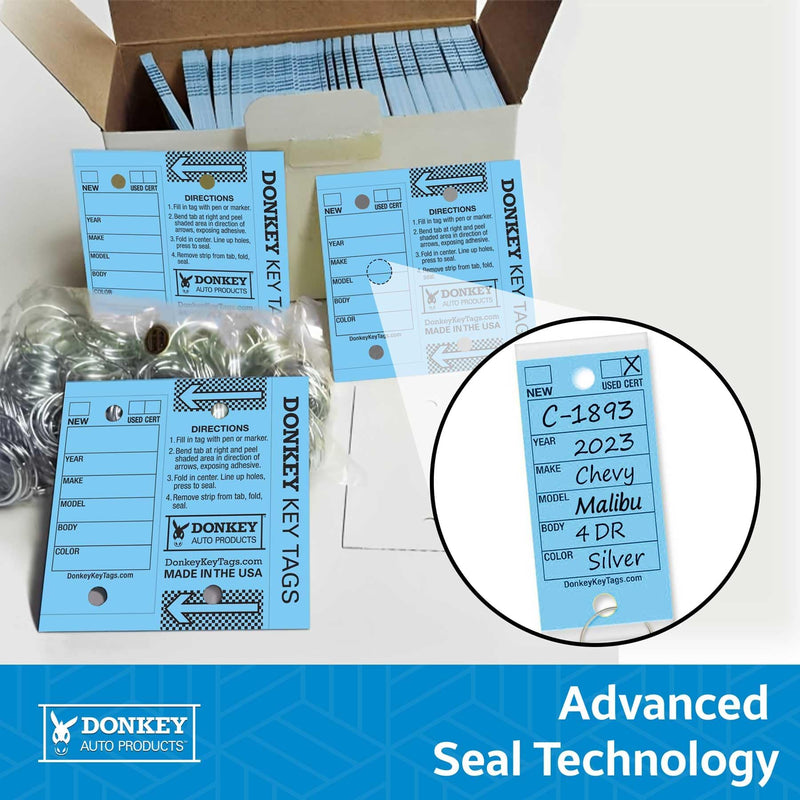 Laminated Self-Protecting (250 Tags per Box with Metal Rings) (Blue)