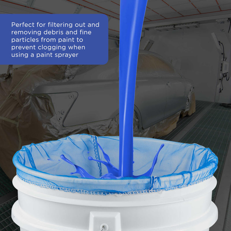 Master Elite 5 Gallon Paint & Liquid Strainer Filter Bag with Pure Blue Fine Nylon Mesh, Pack of 36 - Used in 5 Gallon Buckets, Disposable Filtering Bag, Elastic Top Opening - Hydroponics, Gardening 3