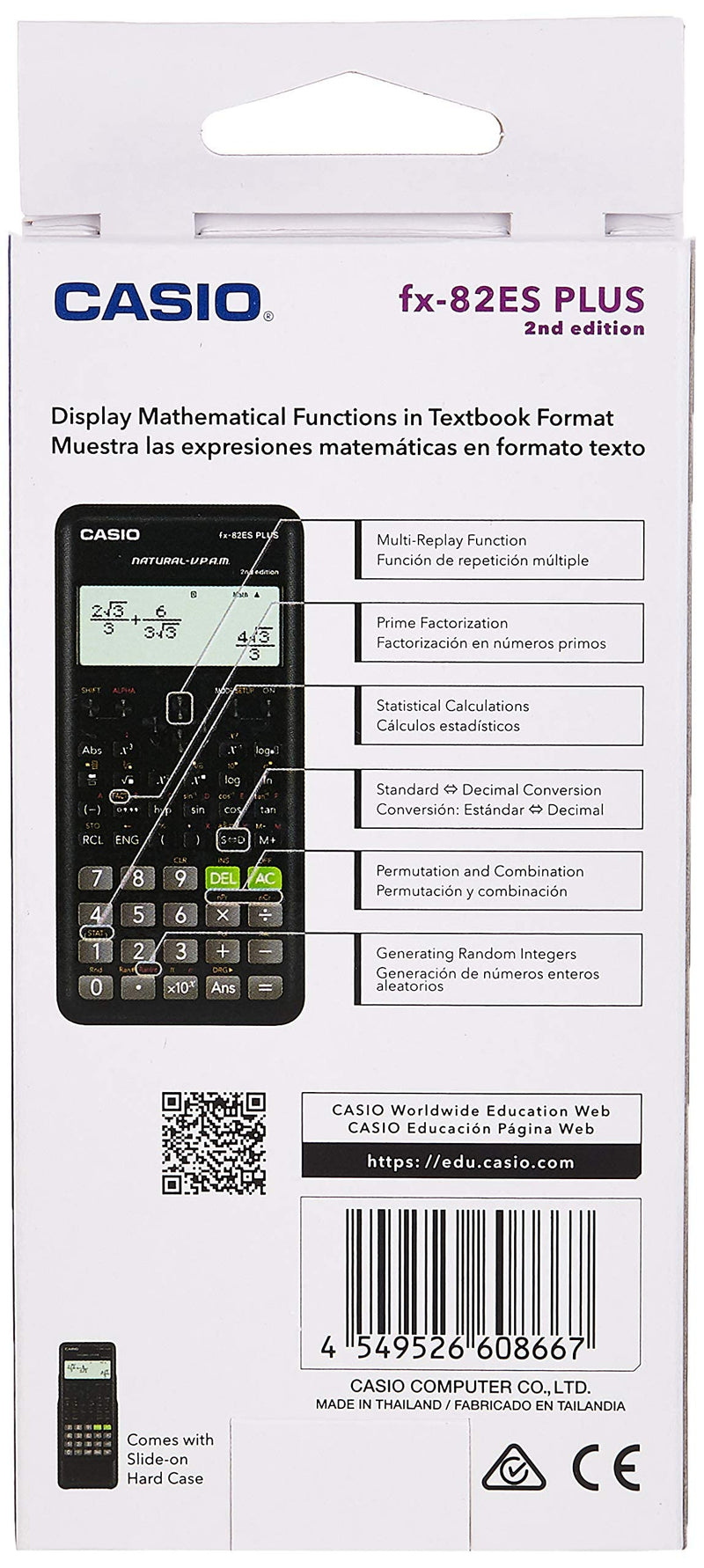 [Australia - AusPower] - Casio Fx-82es Fx82es Plus Bk Display Scientific Calculations Calculator with 252 Functions 