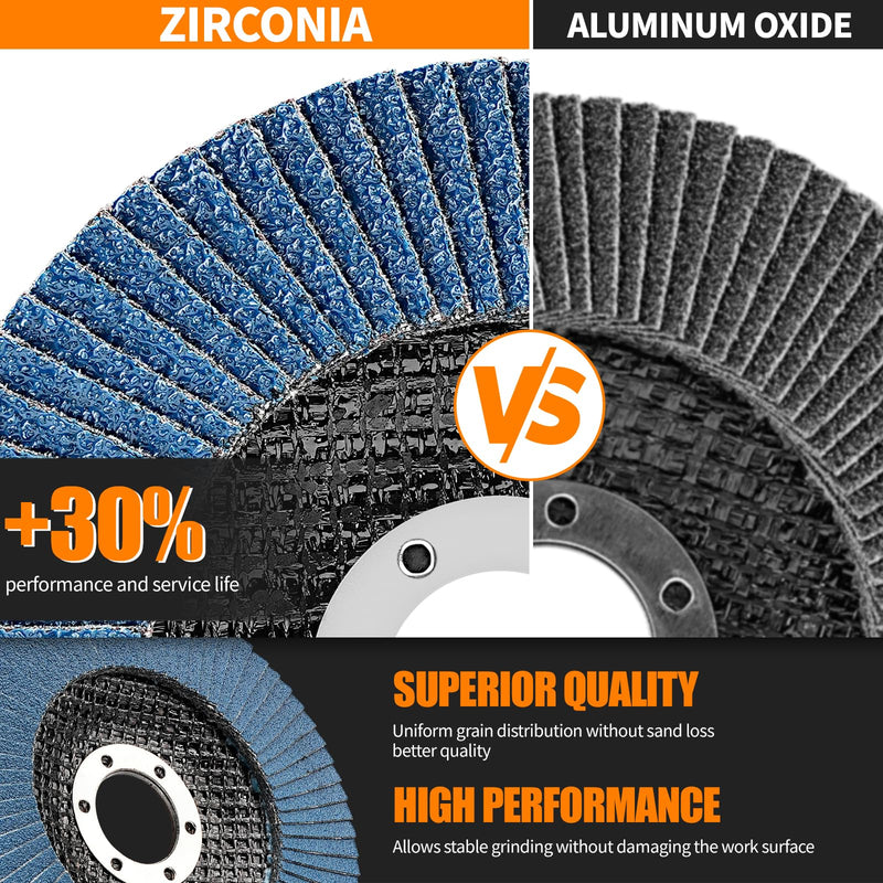 Pack of 10 Flap Discs Diameter 115 mm x 22 mm Grain 120 Sanding Discs T27 Lamellar Discs for Angle Grinder Polishing Machine | Aluminum oxide, grinding disc, metal stainless steel, flap disc pack of 10, grain 120