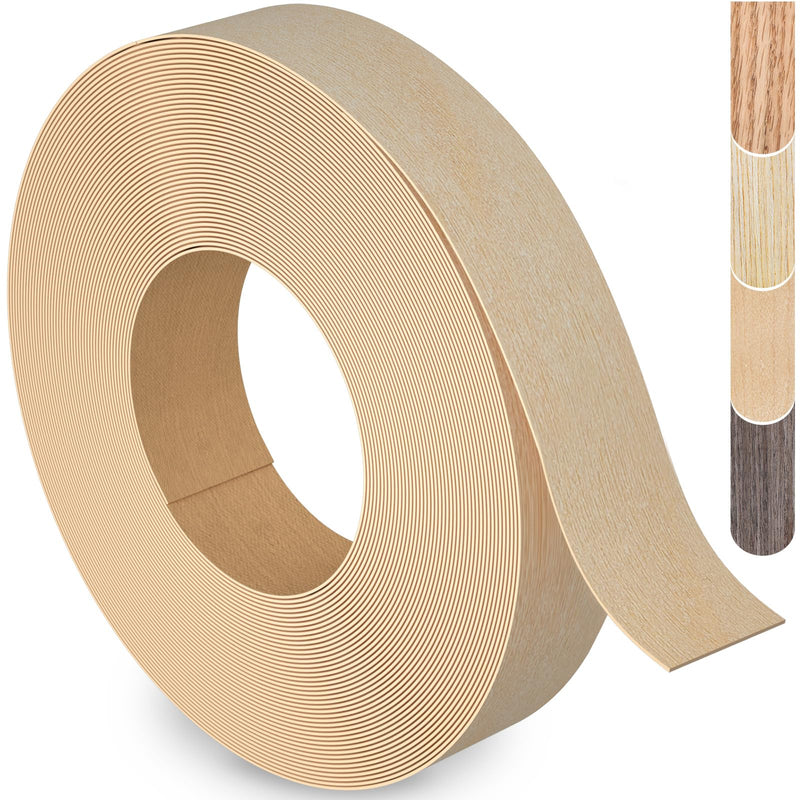 Birch Edge Banding, 5/8 inch x 250ft Plywood Veneer Wood Edge Banding, Preglued Wood Tape Banding for Cabinet Repair Birch 5/8"x 250ft