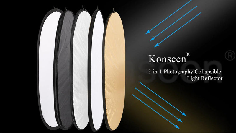 35"x47" Light Reflector for Photography 5-in-1 Photo Collapsible Photography Reflector Large Oval Portable Collapsible Lighting Reflectors Photography Panel for Studio Video 35x47inch