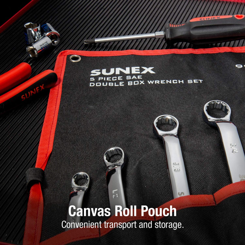 Sunex 9950 SAE Double Box Wrench Set, 5 Piece