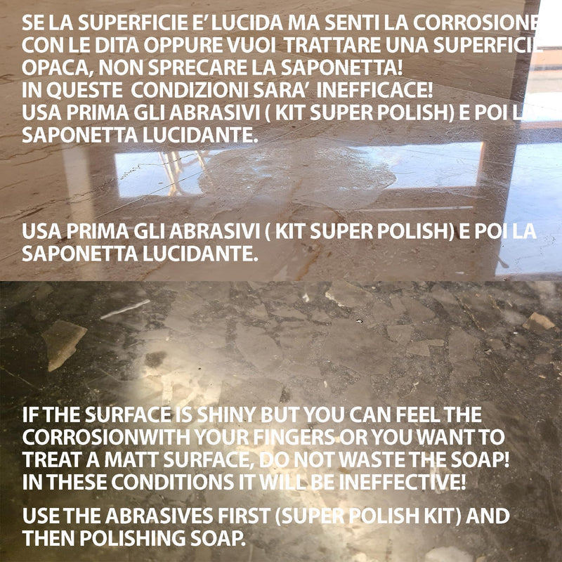 BMC Marble Polishing Brick is a slow release solid chemical polish for marble and limestone, which is used manually as a replacement for conventional polishing powder