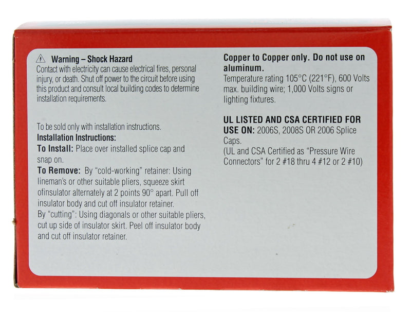 Ideal Electrical 2007 Splice Cap Insulator, (100-pack)