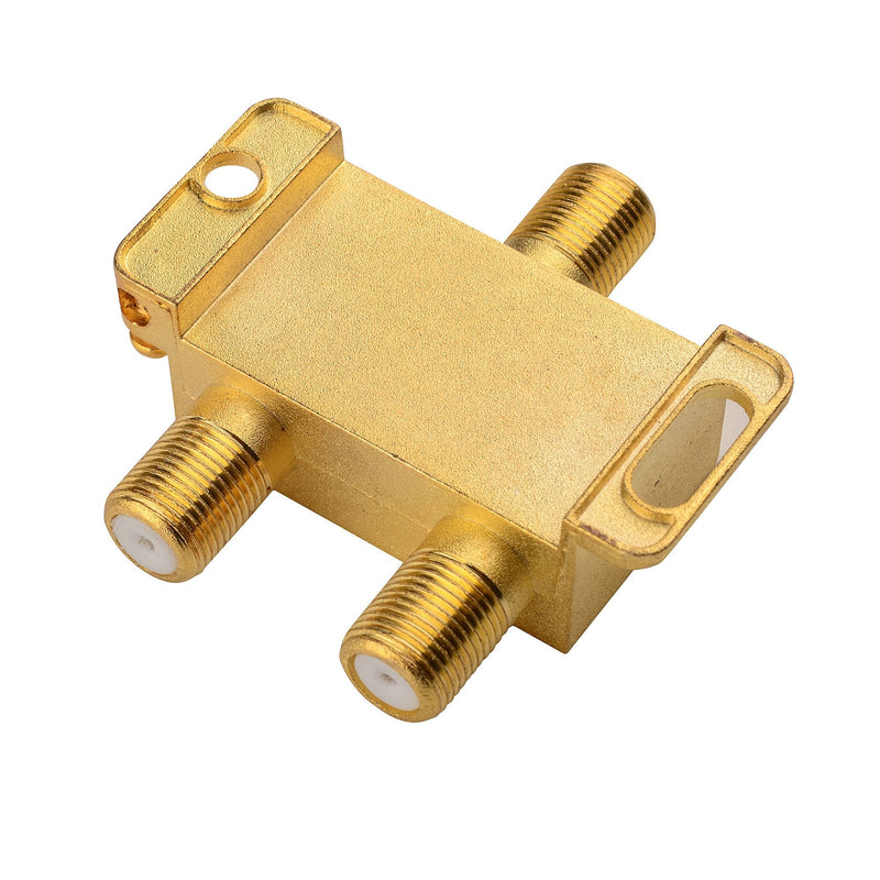 [Australia - AusPower] - Cable Matters 2-Pack 2.4 Ghz 2 Way Coaxial Cable Splitter for STB TV, Antenna and MoCA Network - All Port Power Passing - Gold Plated and Corrosion Resistant 2-Way 