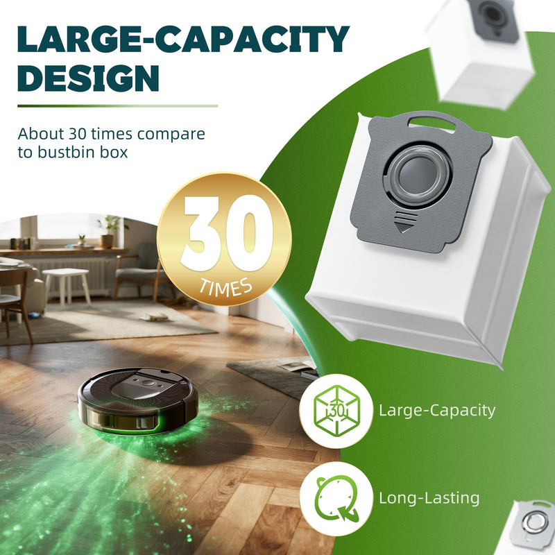 [Australia - AusPower] - 24 Pack Vacuum Bags Replacement for iRobot Roomba Vacuum Bags i7, i7+, i3, i3+, i1+, i4, i4+, i6, i6+,j6,j7,j7+,i8,i8+,s9,s9+,104 105 405 504 505 507 Clean Base Automatic Dirt Disposal Bags 24 