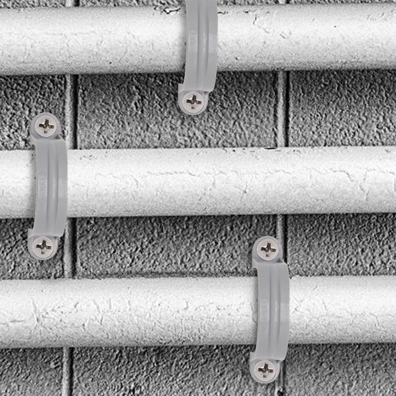 [Australia - AusPower] - 1-1/2 Inch PVC Pipe Strap, 2-Holes Conduit Pipe Clamps Plastic Pipe Supports (10 Pcs) 10 1-1/2 inch 