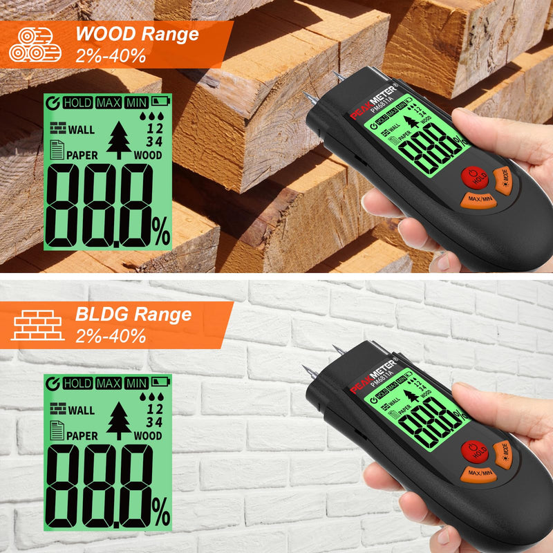 [Australia - AusPower] - Digital Moisture Meter, with battery and LCD display, suitable for quick determination of moisture content of many types of logs, paper, plywood, plaster walls, floor coverings, etc. 