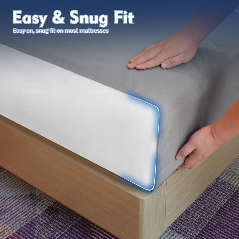 [Australia - AusPower] - Grounding Sheet for Bed 90% Organic Cotton+10% Pure Silver Fiber, Grounding Fitted Sheets for All Mattress Sizes, with Static grounding Cord and Test Pen (Gray, 105.1 * 23.1inch) Gray 105.1*23.1inch 