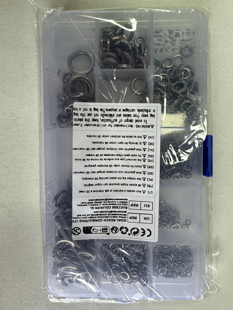 [Australia - AusPower] - 900 PCS Stainless Steel Spring Lock Washer, Split Lock Washer, Split Ring Washer Bolt Screw Spring Washer, 2#, 1/8", 5/32", 3/16", 1/4", 5/16", 3/8", 1/2" 