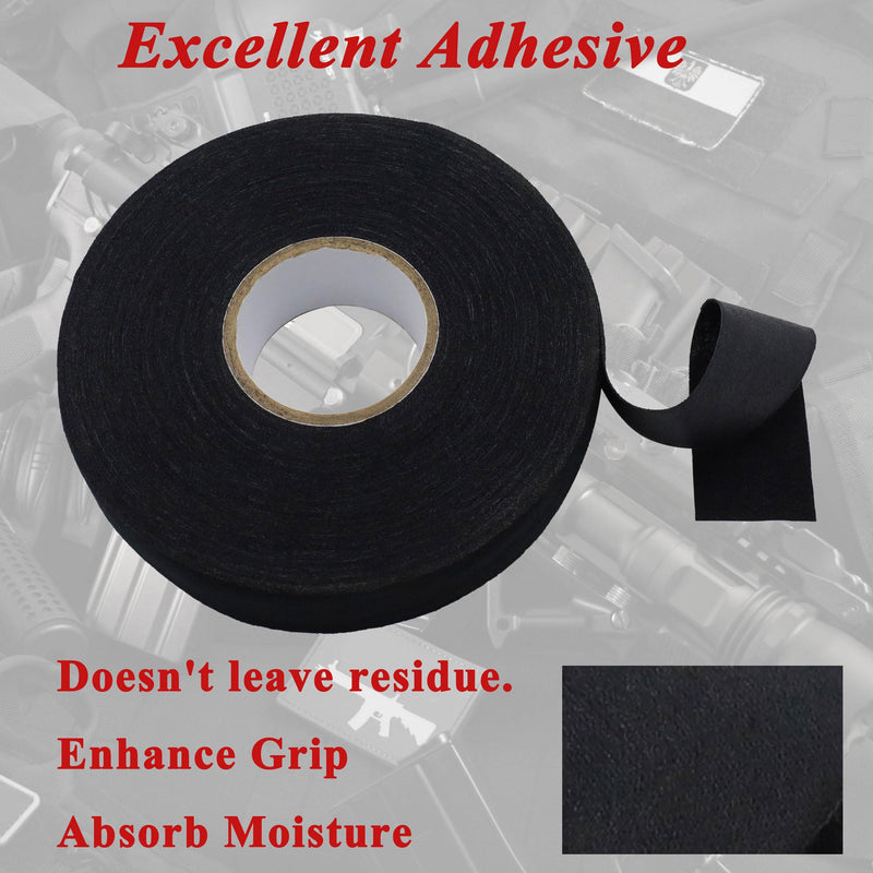 Gun Grip Tape - 1 Inch x 27.34 Yards Black Goon Tape, Water-Resistant Tactical Tape Handle Protector, Non-Slip & Non-Reflective Grip Tape for Pistol Rifle Handgun & Shotguns