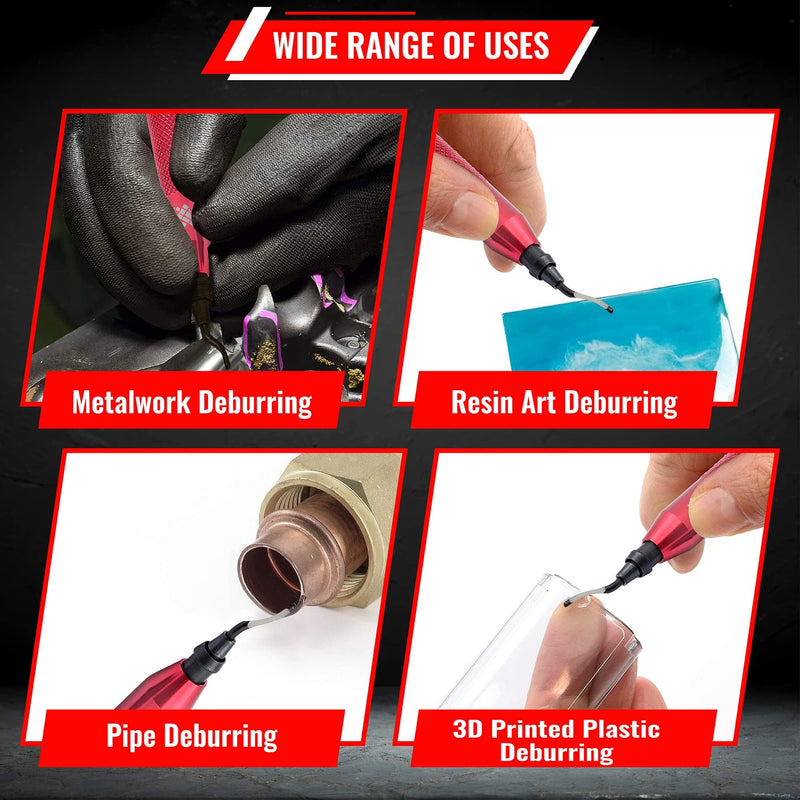 [Australia - AusPower] - AFA Tooling - Deburring Tool & Countersink Hand Reamer with 10 Extra Blades - Works on Metal, Resin, PVC Pipes, Copper, Plastic and 3D Printed Edges - Plumbing & 3D Printing Burr Removal Reamer Tool Reamer & Deburring Tool 