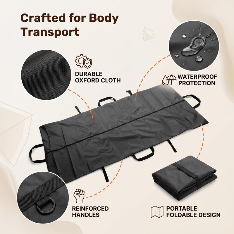 Body Bag Leak Proof Waterproof Oxford Fabric for Hospital (Black) (210 x 75 cm) 210*75CM