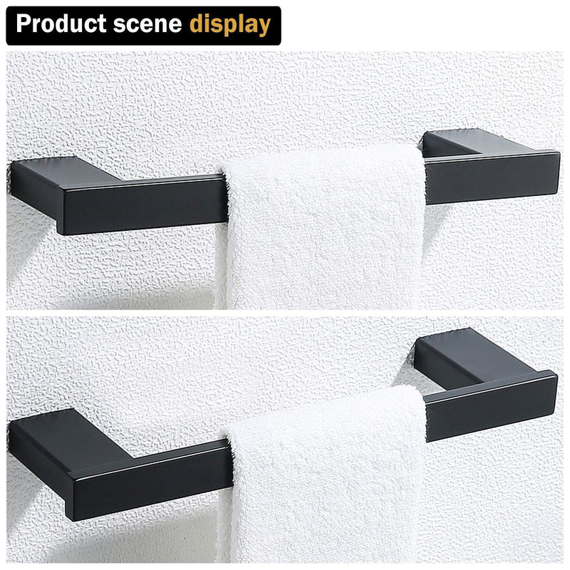 RANDOM 12 inch Matte Black Towel Bar Modern Hand Towel Holder Wall Mounted SUS304 Stainless Steel Towel Rack for Kitchen,Bathroom Hardware Accessories Contemporary.96009-2-12MB
