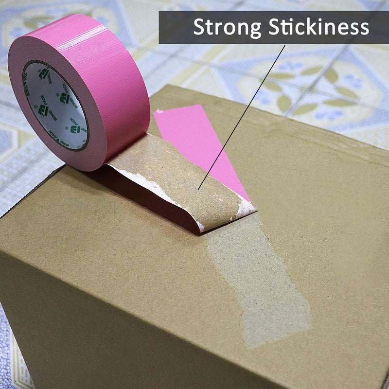 BOMEI PACK Color Duct Tape Pink, Heavy Duty Strong Industrial Duct Tape 9mil x 1.88inch x 30yds for Packing and Repairing 2Rolls (1.88inch x 30yds)