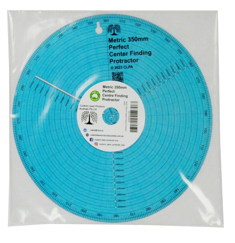 [Australia - AusPower] - clearly printed 350mm circle center finder tool, protractor, and circle maker tool and compass for woodworking and wood turning. Find the center of timber or dowel with our center finder ruler. 