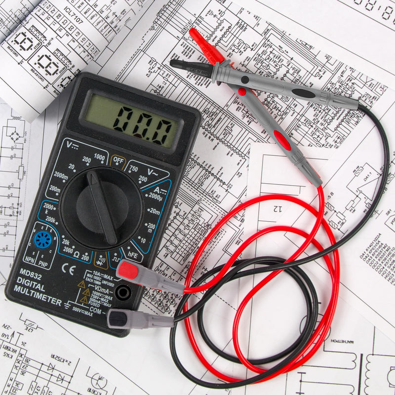 [Australia - AusPower] - 6pcs Multimeter Automotive Test Leads Kit, Banana Plug Test Leads with Needle Probe, Multimeter Leads Kit with 2mm & 4mm Alligator Clips for Digital Electrical Multimeter Testing Set 