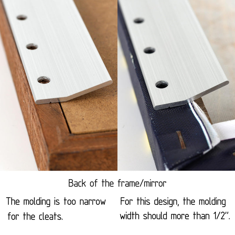 Heavy Mirror Hanging Kit, French Cleat Heavy Duty, Mirror Hanging Hardware Z Clip Wall Hangers for Mounting Headboard, whiteboard & Ledges, Picture Frame Hanging Kit 17 3/4 Inch 2 Pack Up to 120 lbs 18"(2 Pairs) DT616(Heavy Duty)