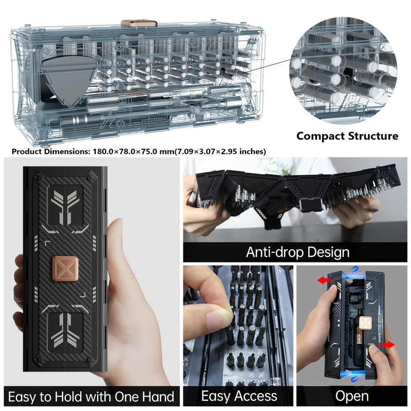 Precision Screwdriver Set with 21 Kinds of 160 Magnetic Bits, JAKEMY Multi-Bits Professional Laptop Screwdriver Repair Kit for Most Electronic Devices, Watch, Xbox, Console, Glasses, Doorbell, DIY Fo168 - 180 in 1