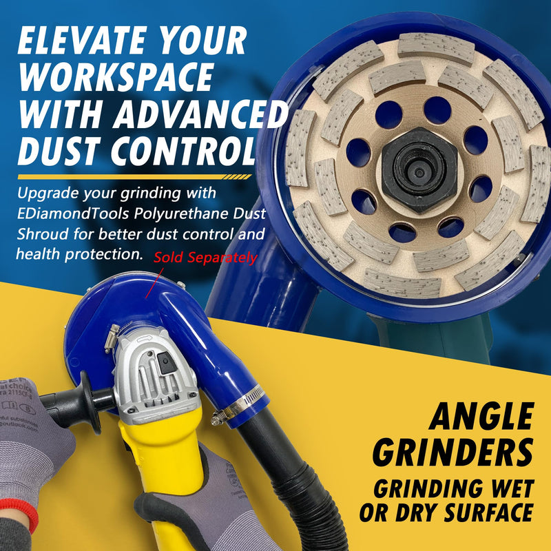 4.5" Diamond Grinding Wheels for Concrete or Masonry, 16 Double Row Segments, 30/40 Grit, Medium Bond, 7/8"-5/8" Arbor 4.5"- 16 Segs Premium Double Row - 7/8"-5/8" Arbor