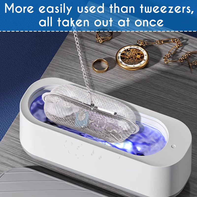 [Australia - AusPower] - AIERSA Ultrasonic Cleaner Basket, 2Pcs Stainless Steel Basket for Ultrasonic Jewelry Cleaner,Small Part and Jewelry Cleaner Solution 2 pack 