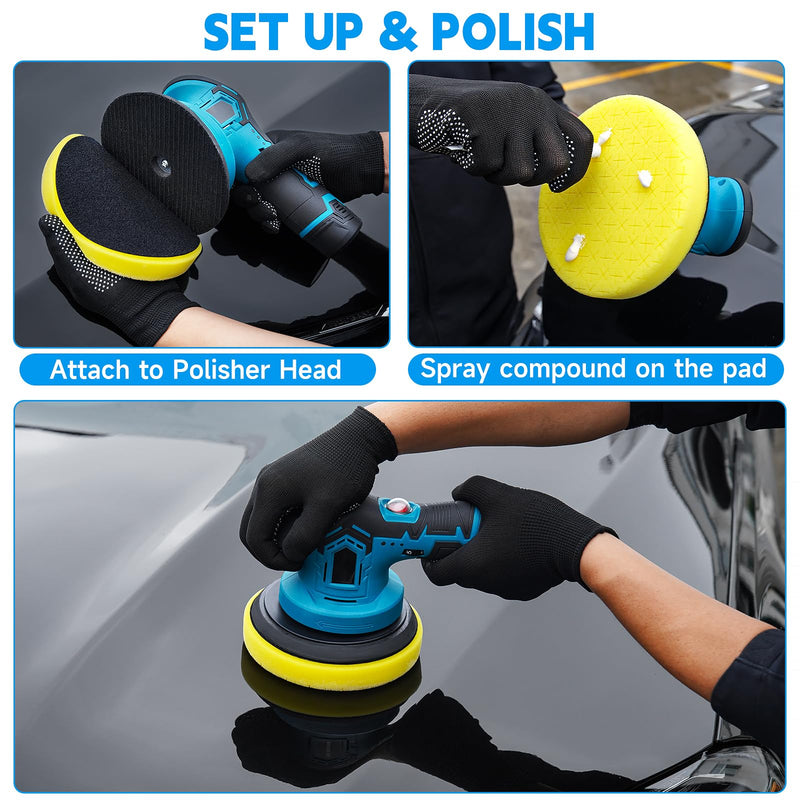 6 Inch Buffing Polishing Pads&Wool Buffing Pad ，with M14 Drill and 6 Inch Backing for Car Buffer Polisher, Washing Cleaning Waxing Dusting, 10PCS