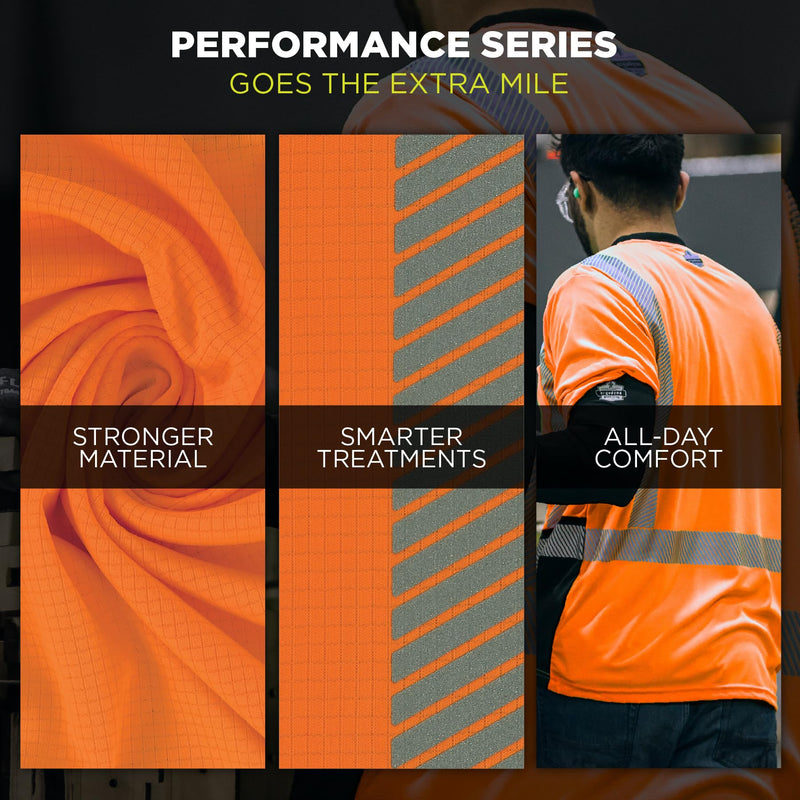 Ergodyne Unisex Adult Glowear 8370 Performance Hi-vis Long Sleeve T-Shirt - Type R, Class 3 5X-Large Orange