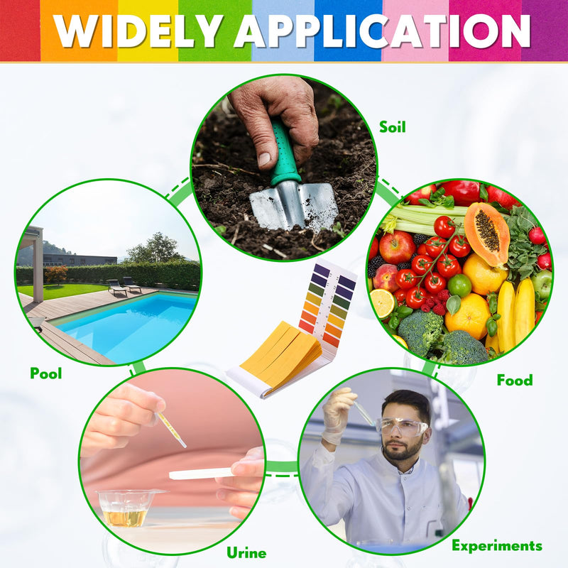 [Australia - AusPower] - Handepo 50 Pack pH Test Strips 1-14 Universal pH Test Paper Full Range Litmus Test Paper Strips pH Test 4000 Strips for Teaching, Student, Chemistry Experiment, Saliva Urine Water Soil 