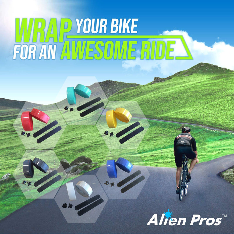 ALIEN PROS Bike Handlebar Tape EVA (Set of 2) Bianchi Green - Enhance Your Bike Grip with These Bicycle Handle bar Tape - Wrap Your Bike for an Awesome Comfortable Ride (Set of 2, Green) Bianchi Green - Set of 2