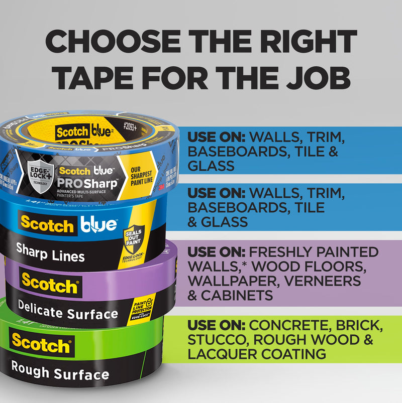 ScotchBlue Original Multi-Surface Painter's Tape, 0.70 Inches x 60 Yards, 1 Roll, Blue, Paint Tape Protects Surfaces and Removes Easily, Multi-Surface Painting Tape for Indoor and Outdoor Use 0.70" Width