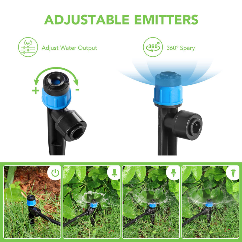 [Australia - AusPower] - 30PCS Easy-Connect Drip Irrigation Emitters Fan Shape for 1/4 inch Irrigation Tubing, Adjustable Water Flow Drip Emitters with Stake Pack of 30 Blue 