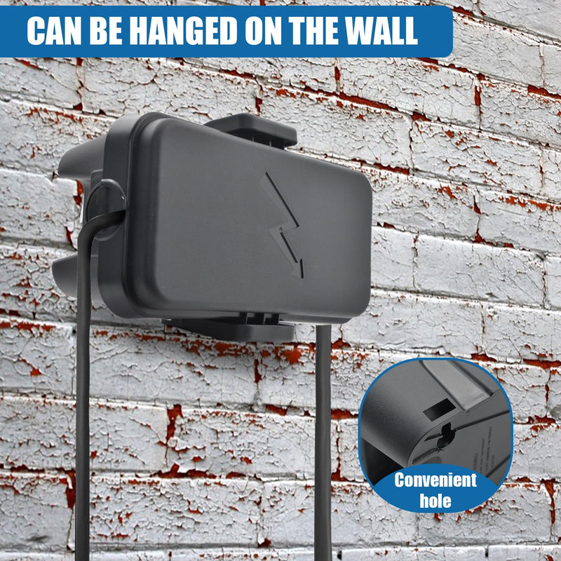 [Australia - AusPower] - Small Weatherproof Electrical Connection Box(6 x 3.5 x 2.8inch),Outdoor Electrical Box,Waterproof Extension Cord Covers for Plug, Extension Cables, Holiday Lights,Black Black 