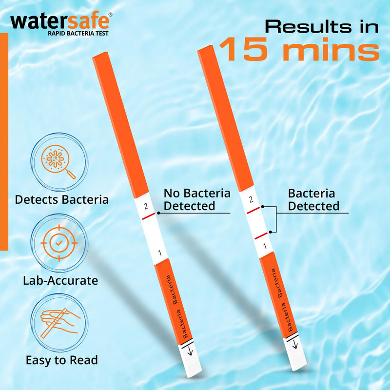 [Australia - AusPower] - Pool and Spa Rapid Bacteria Test by Watersafe, Test Strips to Detect Down to 1 Bacteria/μL in 15 Minutes, Including E. coli and Salmonella, Single Test 