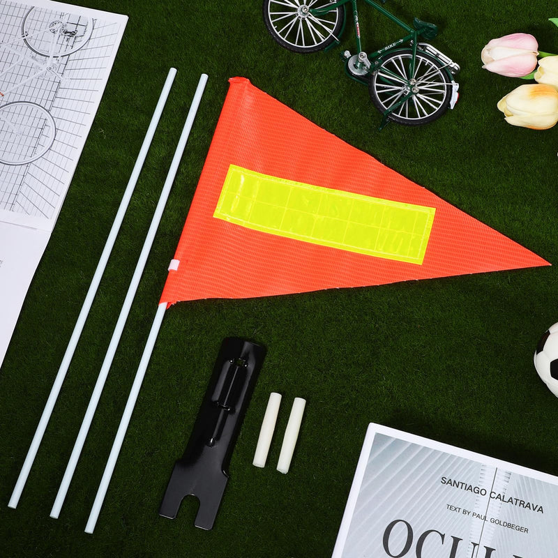 [Australia - AusPower] - Yardwe Bike Safety Flag with Pole, 2 Set Adjustable Height Bike Flags Waterproof Orange Safety Flag with Reflective Strip 