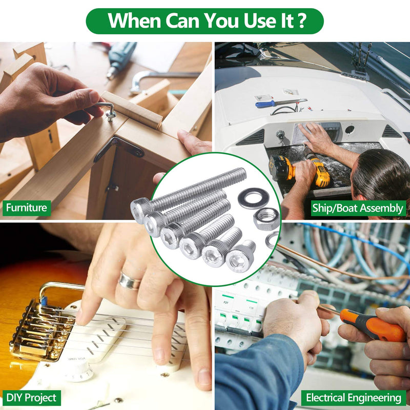 [Australia - AusPower] - 1440PCS Screws Nuts and Washers Assortment, M2 M3 M4 Hex Socket Head Cap Metric Bolts and Nuts Kit and 633pcs Laptop Screws, M.2 NVMe SSD Mounting Screw Kit, M2 M2.5 M3 Notebook Computer Screw Set 