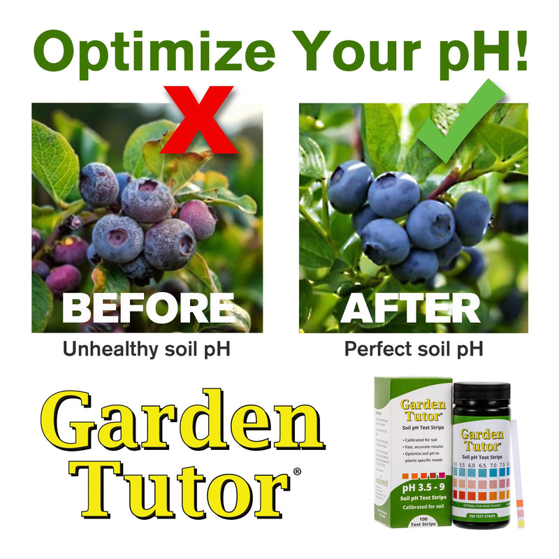 Garden Tutor Soil pH Test Kit – 100 Strips with AI-Powered Web Reader – Accurate Testing for Lawn, Garden & Compost – pH 3.5–9 1.9L x 1.9W x 4.3H