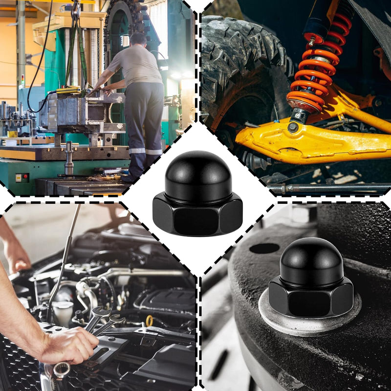 [Australia - AusPower] - M6 Black Acorn Cap Nuts M6-1.0 Dome Head Hex Nuts for Indoor Outdoor 20 Pcs Black Finish Crown Cap Nut for Bolt 