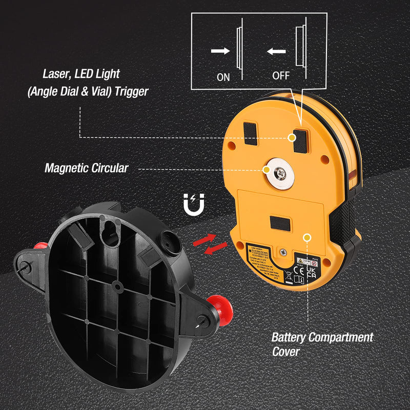 [Australia - AusPower] - PREXISO 7-in-1 Digital Wood Moisture Meter & PREXISO Multi Surface Laser Level LED Light Vial, 30Ft Horizontal and Vertical Line Laser 