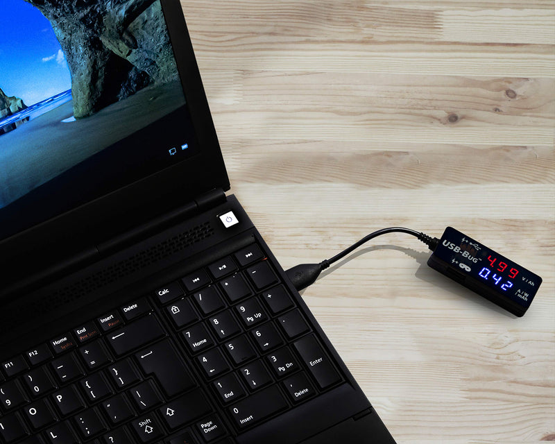 [Australia - AusPower] - Triplett USB-Bug Dual-Output Inline USB-A Tester with Data Masking Port 