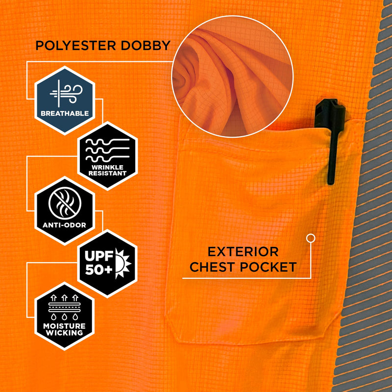 Ergodyne Unisex Adult Glowear 8370 Performance Hi-vis Long Sleeve T-Shirt - Type R, Class 3 5X-Large Orange