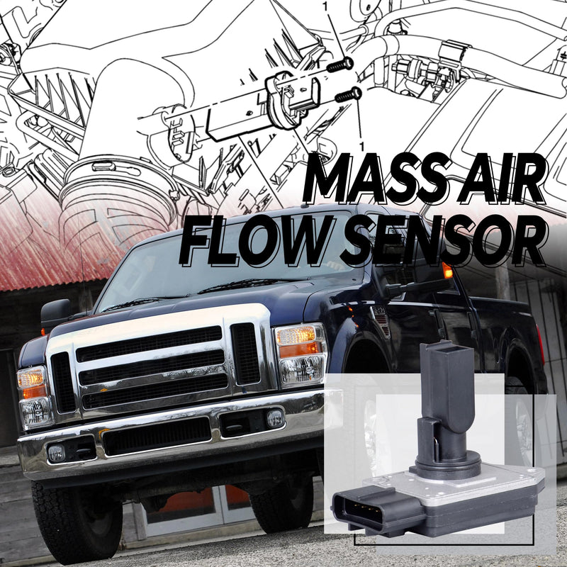 Mass Air Flow Sensor 3L3U12B579AA Compatible with 2003-2005 Ford Excursion,2003-2007 Ford F-250/F-350/F-450/F-550 Super Duty Replaces 3L3Z12B579ARM