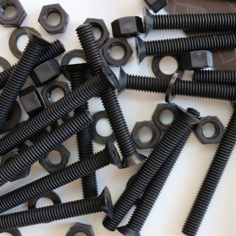 [Australia - AusPower] - 20 x Black Countersunk Screws Polypropylene (PP) Plastic Nuts and Bolts, Washers, M5 x 40mm, Anti-Corrosion, Chemical Resistant, (13/64 x 1 37/64 in) 
