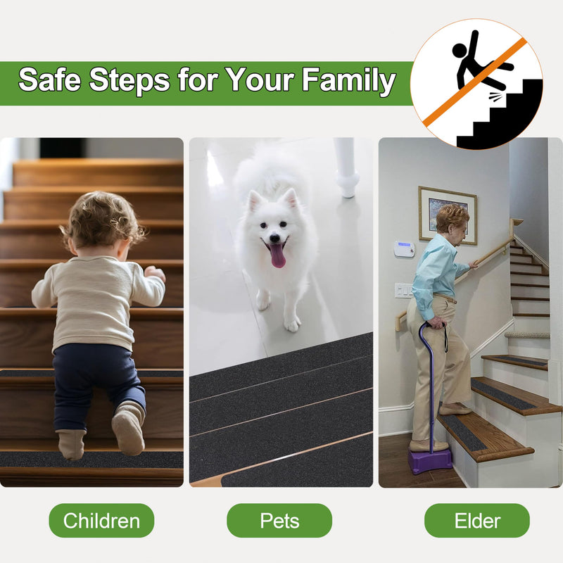 [Australia - AusPower] - LLPT Grip Tape 3" x 36 Ft Ft Black Heavy Duty Anti Slip Tape for Stairs Waterproof Outdoor Indoor Non Slip Traction Strips for Stair Steps Boats Ramp Staircase Tread (ASB311) 