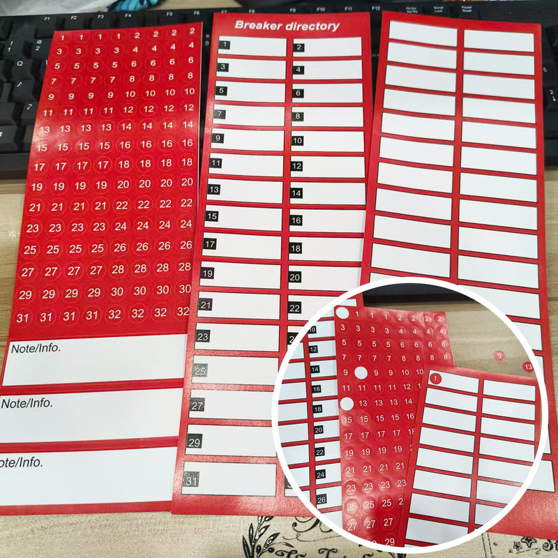 3 Set Electrical Panel Labels 4 x 12 Inch Breaker Box Directory Stickers Circuit Breaker Directory Labels Pencil Writing Can Be Wiped Clean Load Center Stickers Decals for Electrical Panel Fuse Box