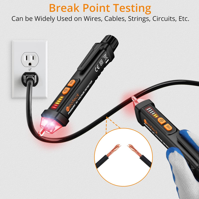 [Australia - AusPower] - Neoteck Professional Electrical Kit: Non-Contact Voltage Tester & Auto Ranging Digital Multimeter with 12-1000V AC Detection, LED Flashlight, Buzzer Alarm, Continuity Test, Diode Check 