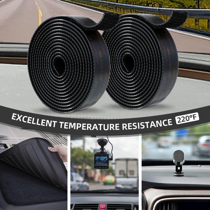 3M Dual Lock SJ3550 Reclosable Fastener 2''×6Ft, Black Heavy Duty Mounting Tape Strong Adhesive with Interlocking Mushroom-Shaped Heads for Indoor and Outdoor Use 1 Pack