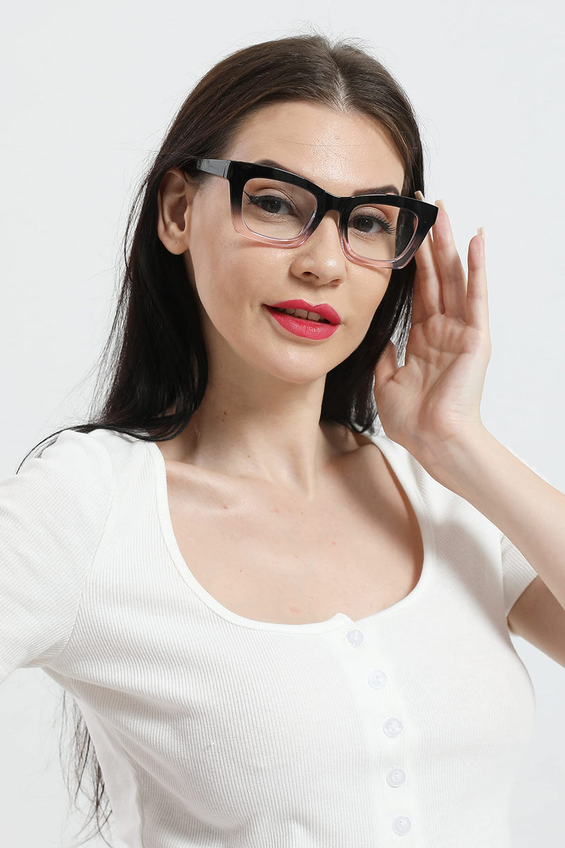 [Australia - AusPower] - REAVEE Oprah Style Reading Glasses for Women, Blue Light Blocking Cute Oversized Square Computer Readers Spring Hinge Black/Pink Leopard/Blackpink 1.5 x 